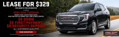 2024 GMC Terrain
Lease for $329 per month for 39 months