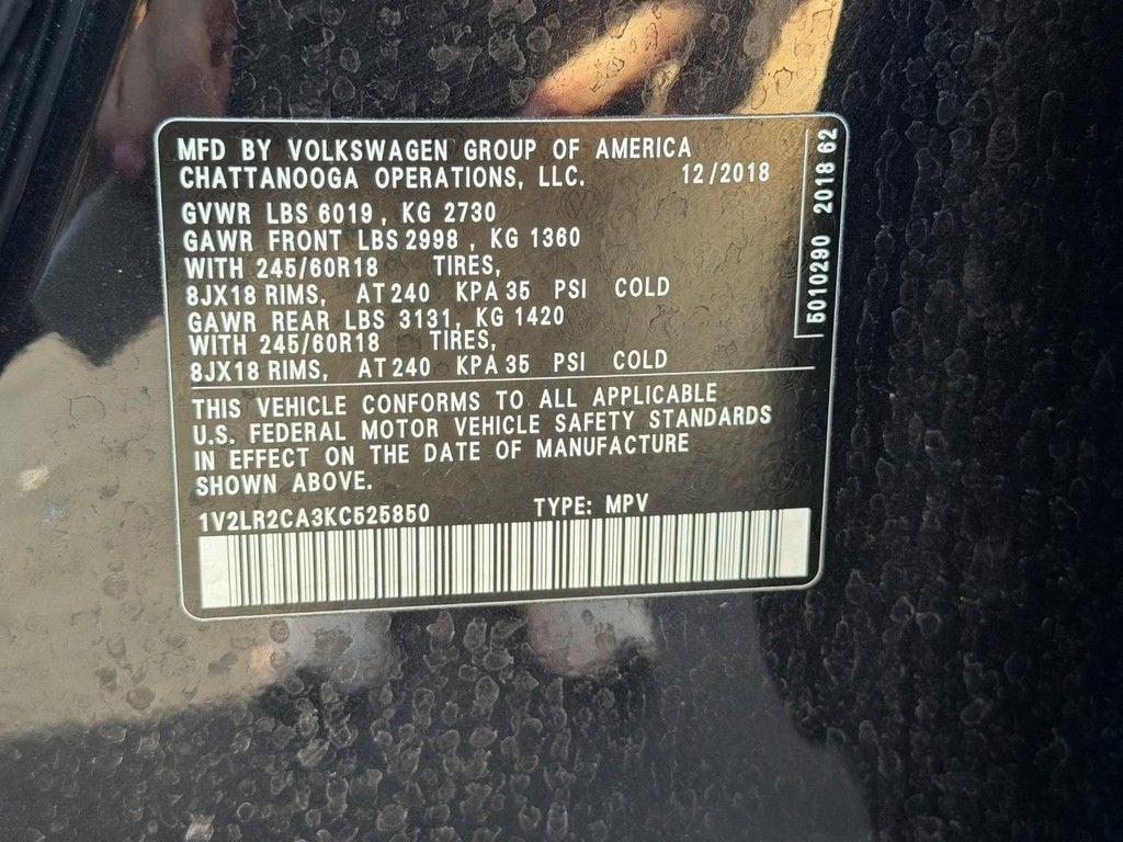 2019 Volkswagen Atlas 3.6L V6 SE