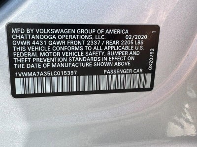 2020 Volkswagen Passat 2.0T R-Line