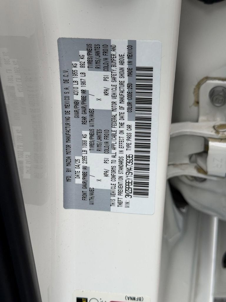 2025 Mazda Mazda3 Sedan 2.5 Turbo Premium Plus
