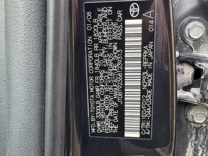 2008 Toyota Yaris 4DR SDN BASE AT