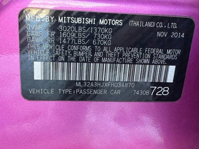 2015 Mitsubishi Mirage DE