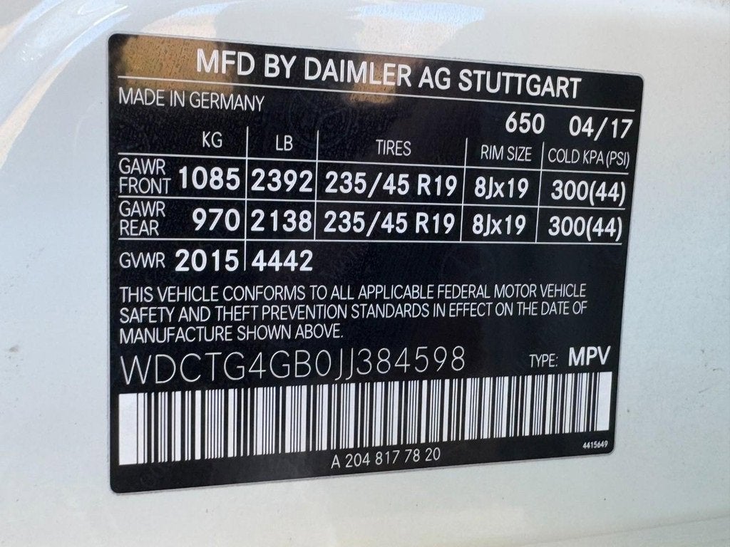 2018 Mercedes-Benz GLA GLA 250