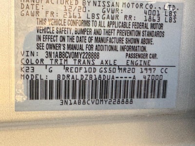 2021 Nissan Sentra SV CVT