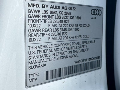 2022 Audi SQ8 Prestige 4.0 TFSI quattro