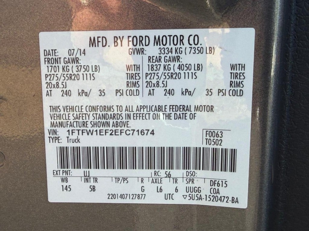 2014 Ford F-150 4WD SuperCrew 145" FX4