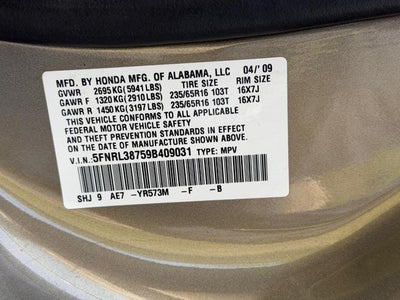 2009 Honda Odyssey 5dr EX-L w/RES & Navi