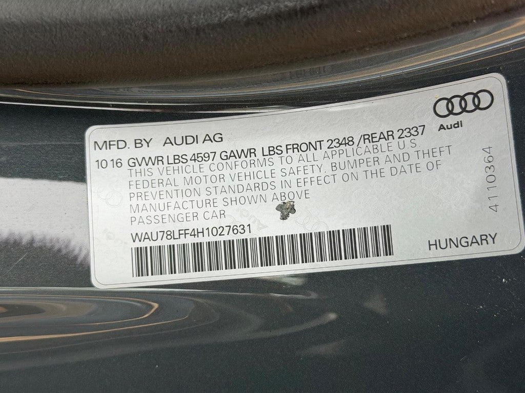 2017 Audi A3 Cabriolet 2.0 TFSI Premium quattro AWD