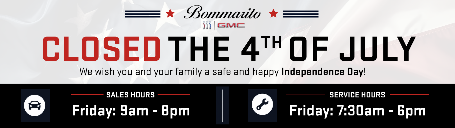 Closed July 4th