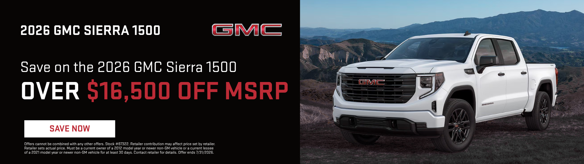 2026 GMC Sietta 1500 Over $16,500 OFF MSRP