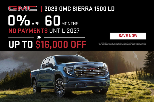 2026 GMC Sierra 0% APR OR Up to $16,000 OFF