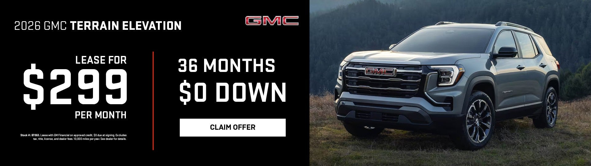 2026 GMC Terrain Lease $299 